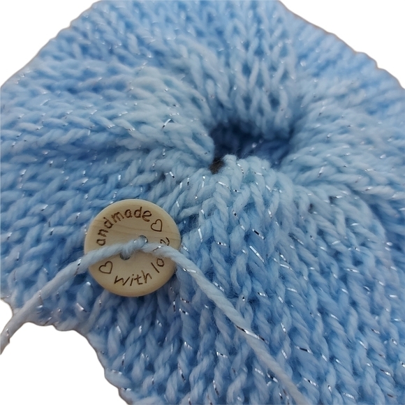 Hand Knit Set Of Two Scrunchies - Picture 4 of 4
